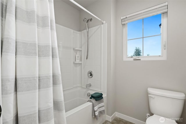 1705 85th Ave SE, Lake Stevens, WA 98258 - bathroom featuring shower / bath combo with shower curtain and baseboards
