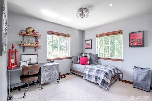 1141 Bell Hill Pl, Dupont, WA 98327 - bedroom featuring multiple windows, carpet floors, and a desk