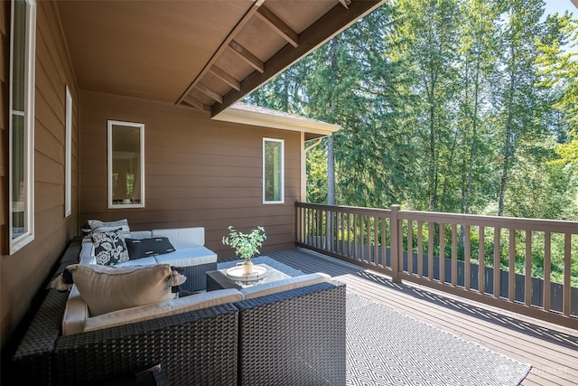 1141 Bell Hill Pl, Dupont, WA 98327 - view of wooden balcony featuring an outdoor hangout area and a wooden deck
