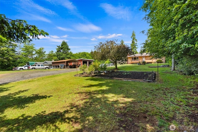 508 Ocean Beach Rd, Hoquiam, WA 98550 - view of green lawn featuring driveway and a carport
