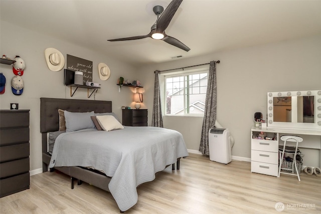 6530 Newaukum Pl NE, Bremerton, WA 98311 - bedroom with light wood-style floors and ceiling fan