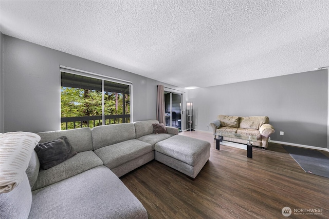 1211 N 8th St Unit 2, Mount Vernon, WA 98273 - living room with wood finished floors and a textured ceiling