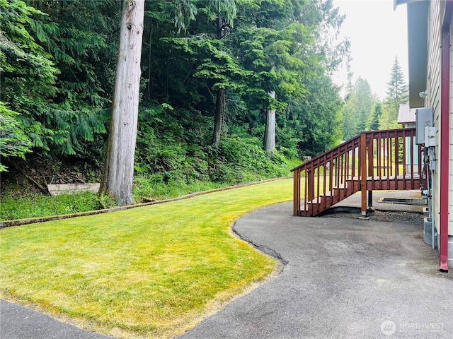 601 Mountain Trail Rd, Brinnon, WA 98320 - view of grassy yard featuring stairs
