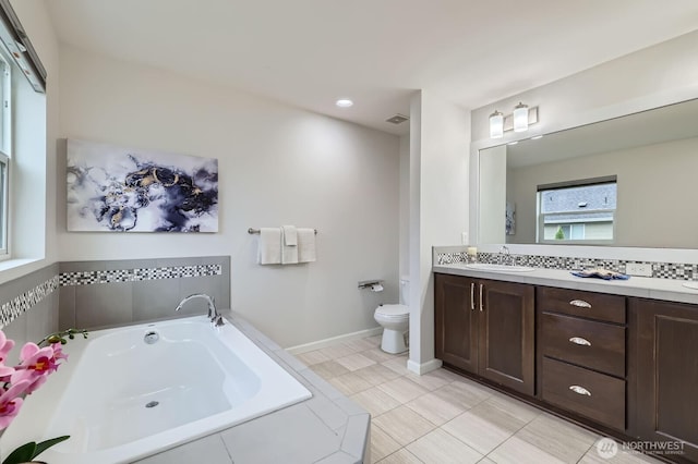 3720 195th Pl SE, Bothell, WA 98012 - bathroom with vanity, a garden tub, and tile patterned flooring