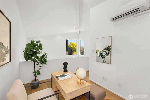 930 23rd Ave, Seattle, WA 98122 - home office with a wall unit AC, wood finished floors, and recessed lighting