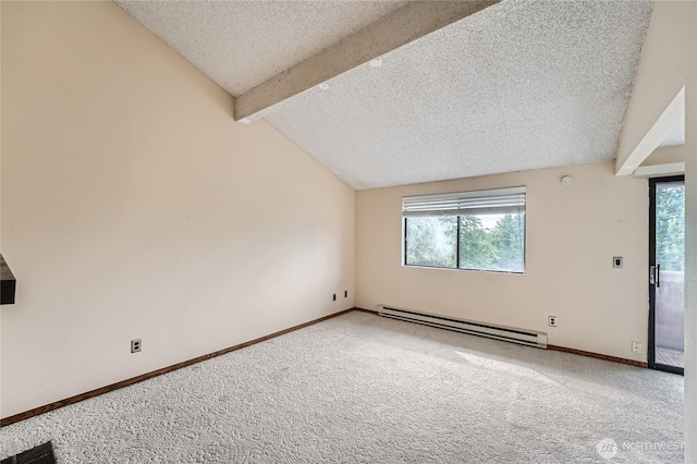 4802 S 187th Pl Unit A305, Seatac, WA 98188 - unfurnished room with a baseboard radiator, a textured ceiling, and carpet flooring