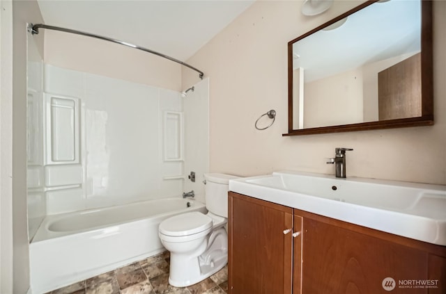 4802 S 187th Pl Unit A305, Seatac, WA 98188 - bathroom featuring vanity, shower / washtub combination, and stone finish floors