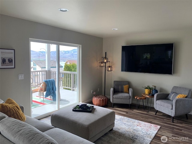 217 San Remo Ln, Chelan, WA 98816 - living room featuring wood finished floors and recessed lighting