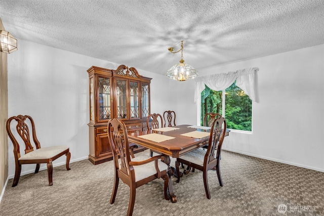 20814 28th Ave SE, Bothell, Bothell, WA 98021 - dining room featuring light colored carpet, a textured ceiling, and a chandelier