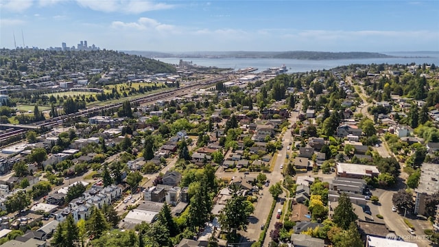 3421 23rd Ave W, Seattle, WA 98199 - aerial view of property's location featuring a nearby body of water and nearby suburban area