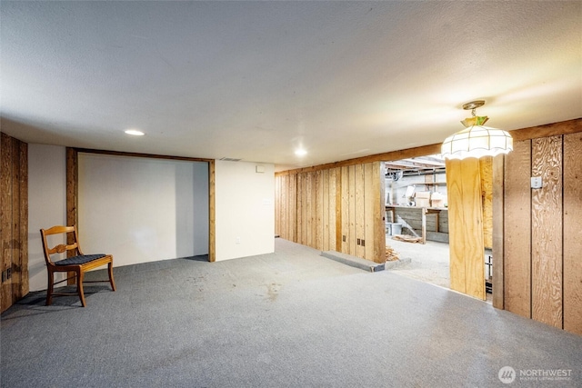 2991 Main St, Custer, WA 98240 - finished below grade area with carpet flooring and wooden walls