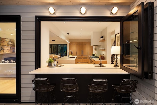 7008 29th Ave NE, Seattle, WA 98115 - indoor wet bar featuring stainless steel gas cooktop