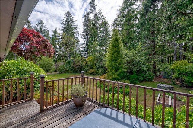 27521 U St, Ocean Park, WA 98640 - wooden terrace featuring a yard