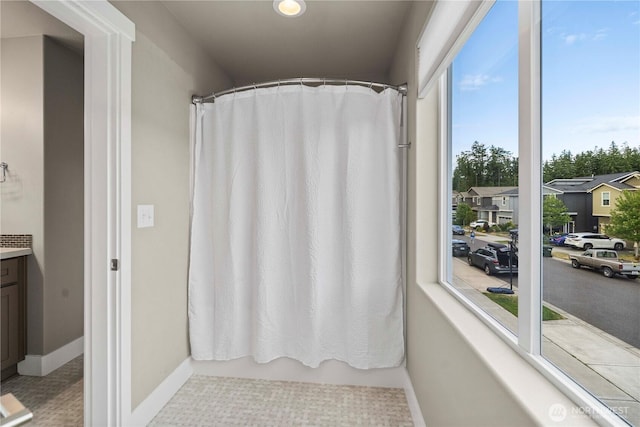 18611 134th St E, Bonney Lake, WA 98391 - bathroom with vanity and a shower with curtain