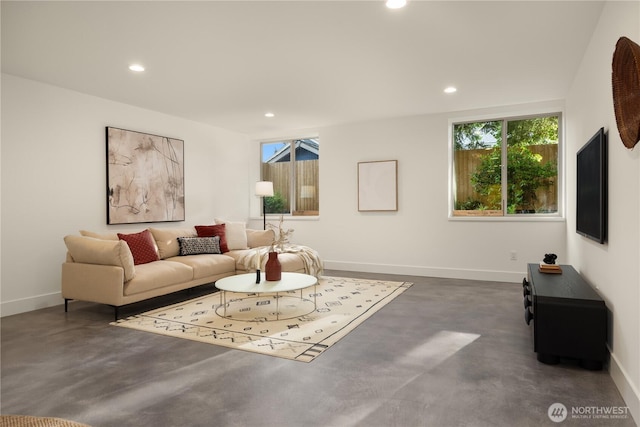 4615 2nd Ave NE, Seattle, WA 98105 - living area featuring concrete floors and recessed lighting