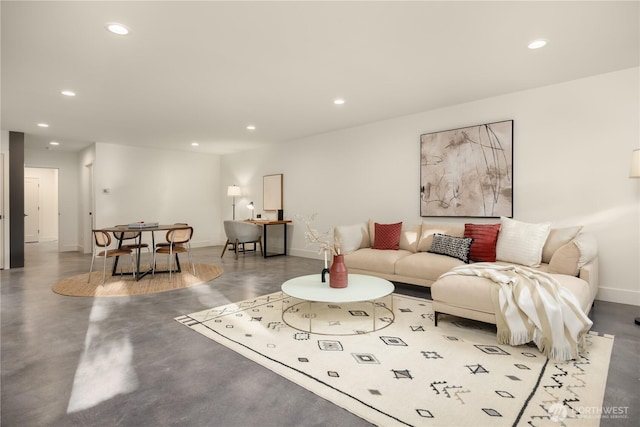 4615 2nd Ave NE, Seattle, WA 98105 - living room with recessed lighting and finished concrete flooring