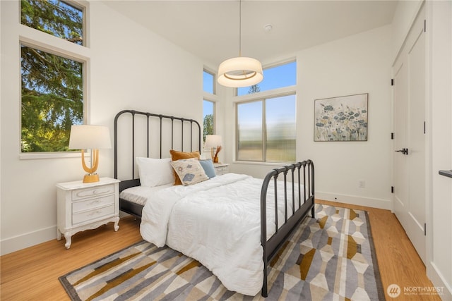 4615 2nd Ave NE, Seattle, WA 98105 - bedroom with light wood-type flooring and a towering ceiling