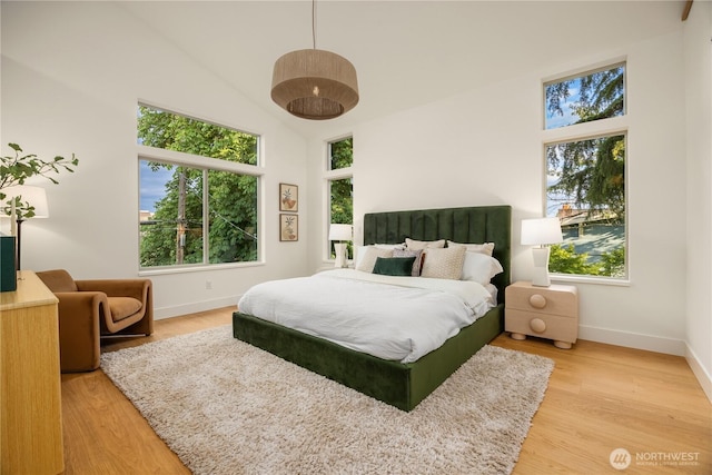 4615 2nd Ave NE, Seattle, WA 98105 - bedroom featuring light wood-style floors and a high ceiling