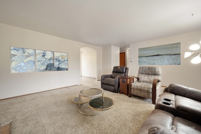 8718 Dresden Ln SW, Lakewood, WA 98498 - living area featuring light carpet and arched walkways