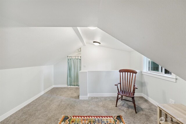 8038 S Ainsworth Ave, Tacoma, WA 98408 - unfurnished room featuring carpet floors and vaulted ceiling