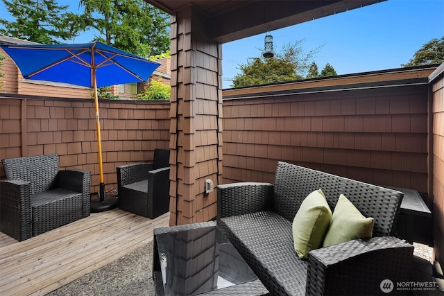 11504 NE 128th Ave Unit 32, Kirkland, WA 98034 - wooden terrace with a fenced backyard