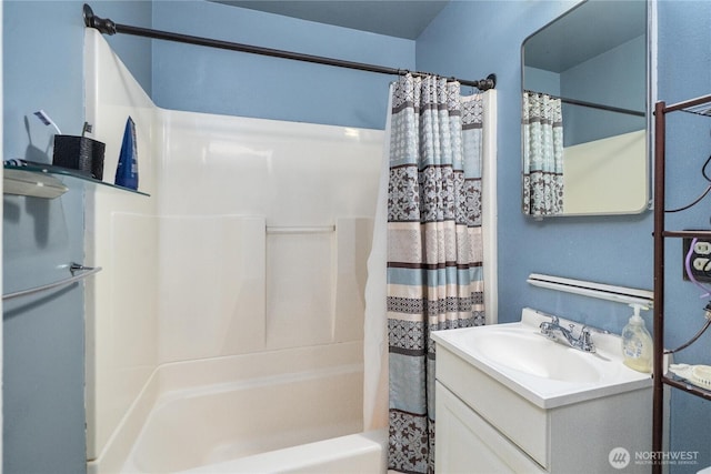 5221 S I St, Tacoma, WA 98408 - full bathroom with vanity and shower / bath combination with curtain