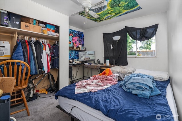 5221 S I St, Tacoma, WA 98408 - carpeted bedroom featuring a closet and ceiling fan