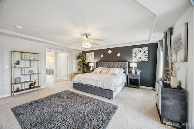 18437 111th Ave E, Puyallup, WA 98374 - bedroom featuring light colored carpet and ceiling fan