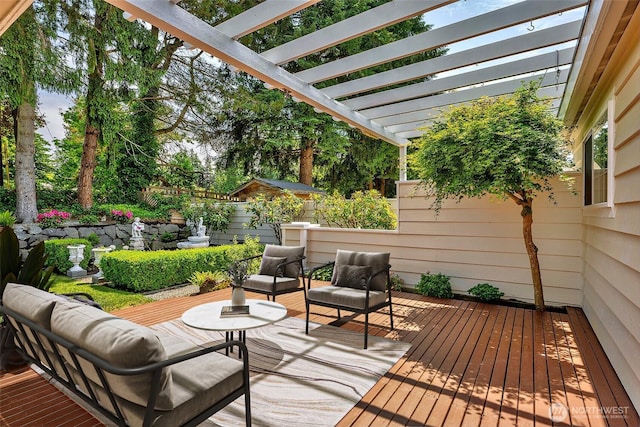 19807 80th Pl W, Edmonds, WA 98026 - wooden deck with an outdoor hangout area and a pergola