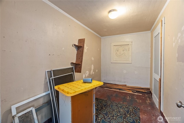 301 W 3rd St, Aberdeen, WA 98520 - office area featuring ornamental molding and concrete flooring