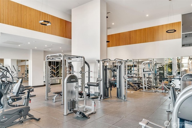 188 Bellevue Way NE Unit 1907, Bellevue, WA 98004 - gym with a high ceiling