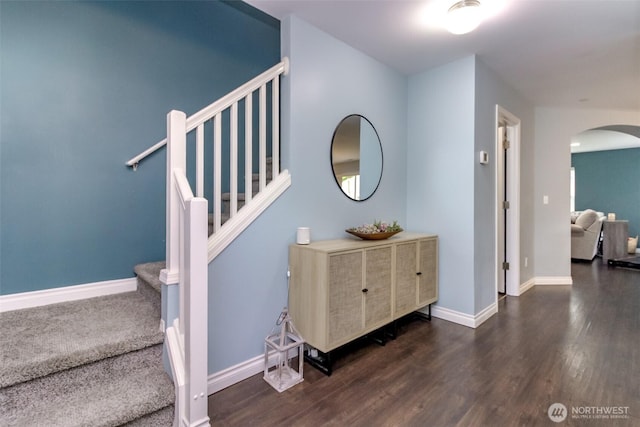 1194 Swan Loop, Dupont, WA 98327 - stairway with arched walkways and wood finished floors