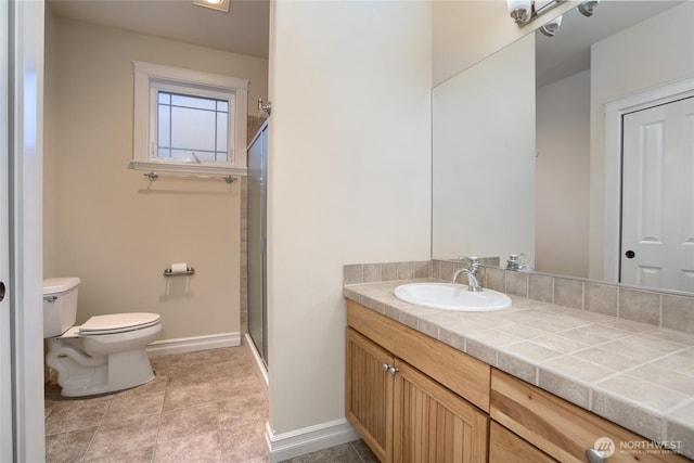 2605 Fir Crest Blvd, Anacortes, WA 98221 - bathroom featuring vanity, a shower stall, and tile patterned flooring