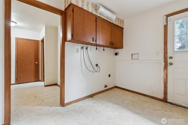 7331 Ridgemont Dr SE, Olympia, WA 98513 - laundry room featuring cabinet space, light floors, electric dryer hookup, and washer hookup