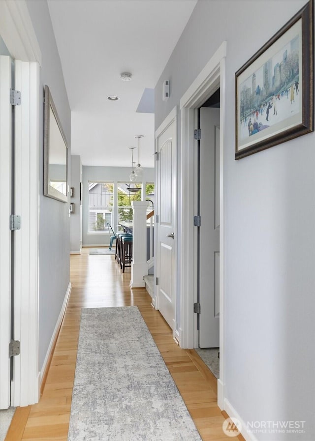 1404 Portside Ct, Freeland, WA 98249 - corridor with light wood-style flooring and baseboards