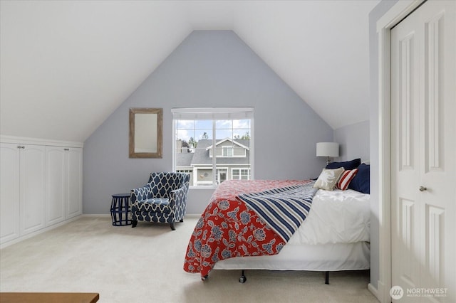 1404 Portside Ct, Freeland, WA 98249 - carpeted bedroom featuring vaulted ceiling