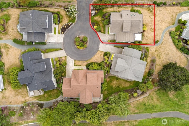 1404 Portside Ct, Freeland, WA 98249 - aerial view of property and surrounding area with property parcel outlined