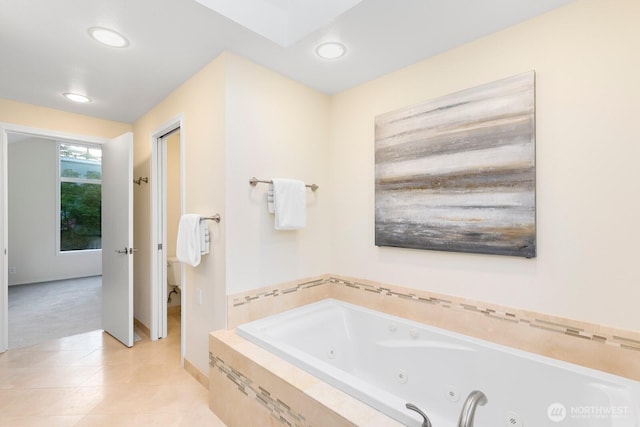 11404 NE 103rd St, Kirkland, WA 98033 - bathroom with a whirlpool tub, recessed lighting, and tile patterned floors