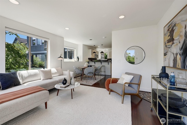 228 24th Ave E Unit A, Seattle, WA 98112 - living room featuring wood finished floors and recessed lighting
