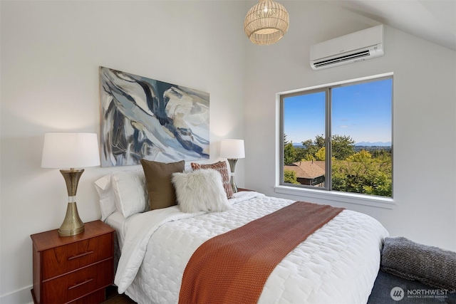228 24th Ave E Unit A, Seattle, WA 98112 - bedroom with an AC wall unit and vaulted ceiling