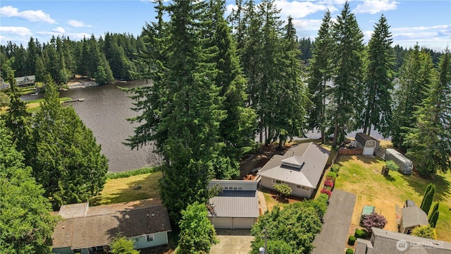 181 E Dabob Rd, Shelton, WA 98584 - view from above of property with a large body of water and a forest