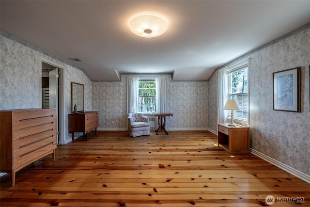 601 Yakima St, Wenatchee, WA 98801 - sitting room with hardwood / wood-style floors and wallpapered walls