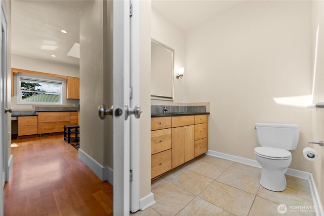 216 4th St E, Tonasket, WA 98855 - bathroom featuring vanity and recessed lighting