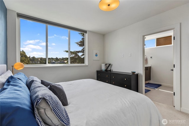 3418 23rd Ave W, Seattle, WA 98199 - bedroom featuring carpet floors, multiple windows, and ensuite bath