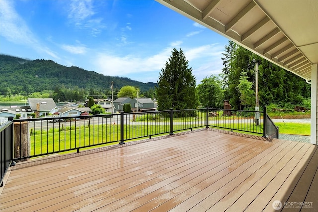 281 Shallow Shore Rd, Bellingham, WA 98229 - deck featuring a mountain view and a yard
