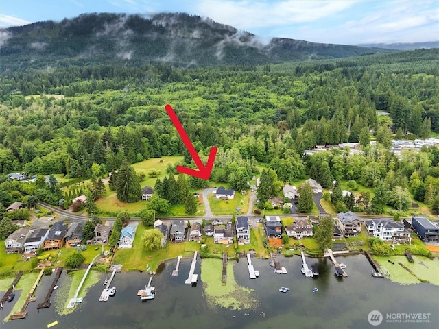 281 Shallow Shore Rd, Bellingham, WA 98229 - view of property location featuring a heavily wooded area and a water and mountain view
