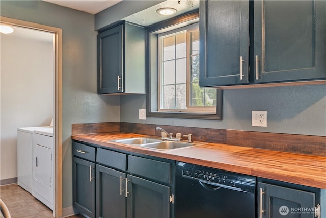 642 SW 5th Ave, Castle Rock, WA 98611 - kitchen with dishwasher, separate washer and dryer, and wooden counters