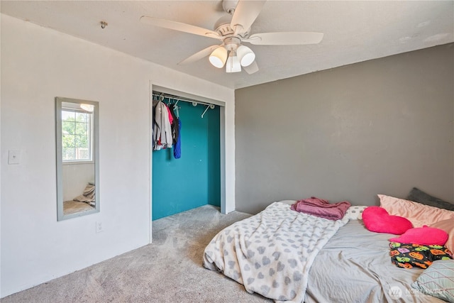 642 SW 5th Ave, Castle Rock, WA 98611 - carpeted bedroom with a closet and ceiling fan