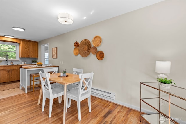 13523 23rd Pl NE, Seattle, WA 98125 - dining area featuring baseboard heating and light wood-type flooring