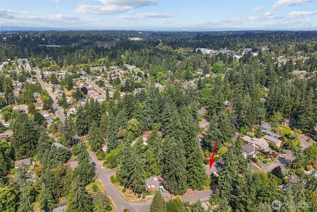13523 23rd Pl NE, Seattle, WA 98125 - aerial overview of property's location featuring a forest